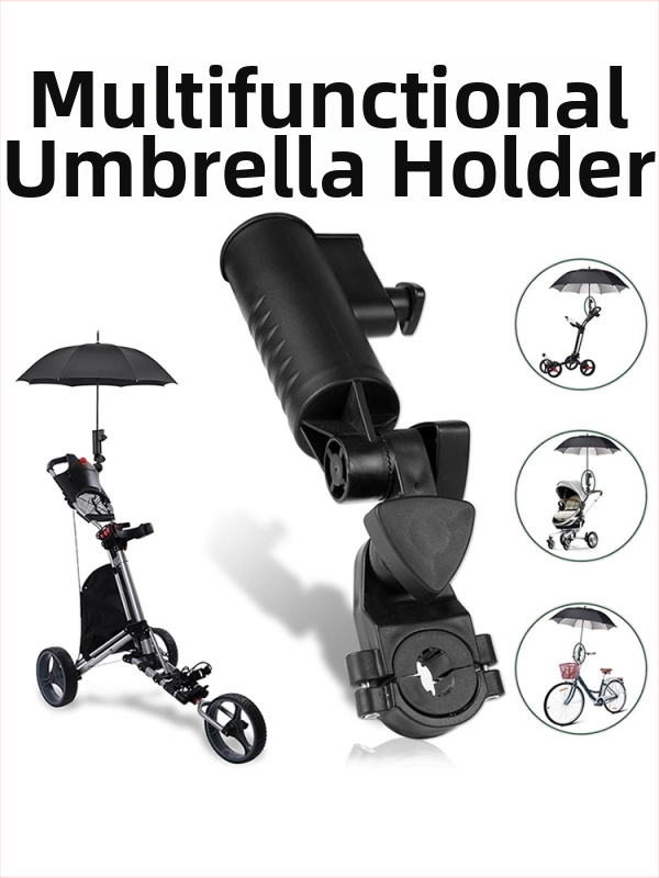 Držiak na golfový dáždnik, čierny plastový držiak na dáždnik s nastaviteľným uhlom, príslušenstvo k trubiciam na golfový dáždnik