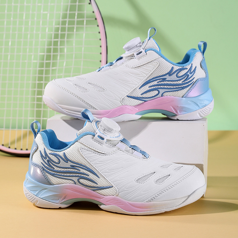 Vaikiški badmintono bateliai, teniso bateliai, vyriški ir moteriški treniruočių teniso bateliai, neslystantys stalo teniso sportiniai bateliai su besisukančiomis sagomis