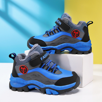 Vaikiški medvilniniai batai, dideli, medvilniniai, plieniniai letenėlės, neslystantys sportbačiai, 2023 m. Nauji, šilti, vilnoniai žygio batai.