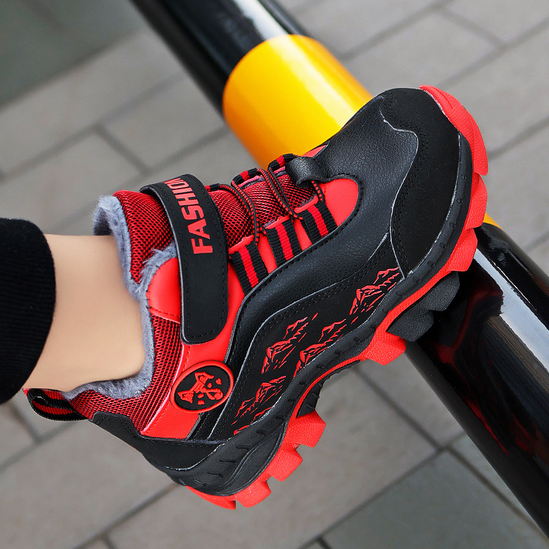 Laste puuvillased kingad, suured puuvillast terasest küünisega libisemiskindlad tossud 2023. Talvised uued fliisvoodriga soojad matkajalatsid