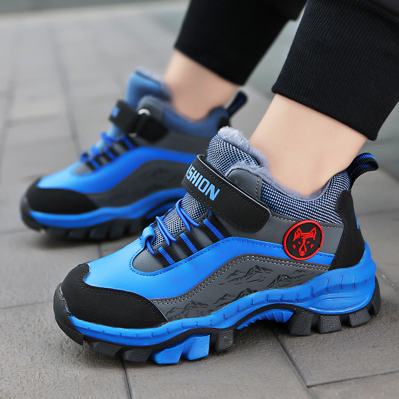 Laste puuvillased kingad, suured puuvillast terasest küünisega libisemiskindlad tossud 2023. Talvised uued fliisvoodriga soojad matkajalatsid