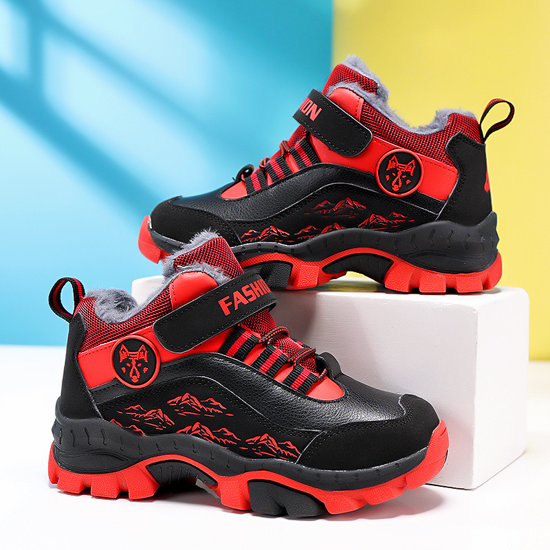 Vaikiški medvilniniai batai, dideli, medvilniniai, plieniniai letenėlės, neslystantys sportbačiai, 2023 m. Nauji, šilti, vilnoniai žygio batai.