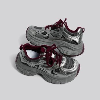 Κόκκινα Ankora δημοφιλή παπούτσια για μπαμπά 2024 Νέα, ψηλόμεση, ευέλικτη, casual, mesh αθλητικά παπούτσια με χοντρή σόλα για το φθινόπωρο και τον χειμώνα