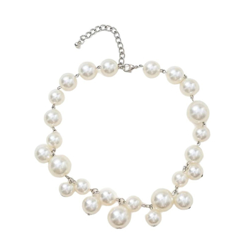 Ευρωπαϊκά και αμερικανικά νέα κοσμήματα μικρό μέγεθος χάντρα κοντό κολιέ γυναικών μόδα πανκ κομψό απομίμηση μαργαριταριού αλυσίδα κλείδας