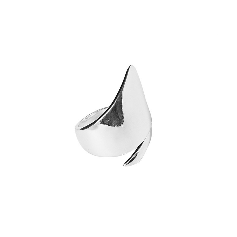 Európsky a americký geometrický hladký hip hopový nepravidelný prsteň s geometrickým vzorom S925, módny osobný vietor, unisex prsteň