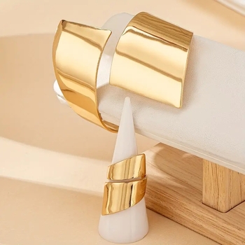 Bijuterii Qingdao transfrontaliere Europa și America exagerată modă la modă brățară metalică la modă personalitate design simplu geometric deschidere brățară