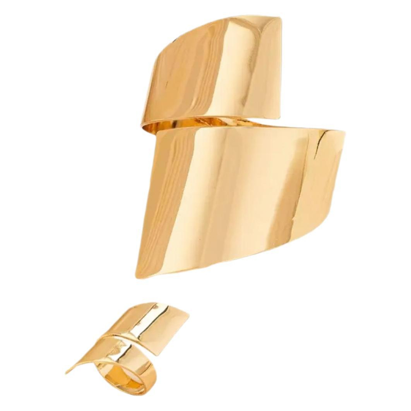 Qingdao ehted piiriülene Euroopa ja Ameerika liialdatud mood trendikas metallist käevõru isiksuse lihtsa disainiga geomeetrilise avaga käevõru