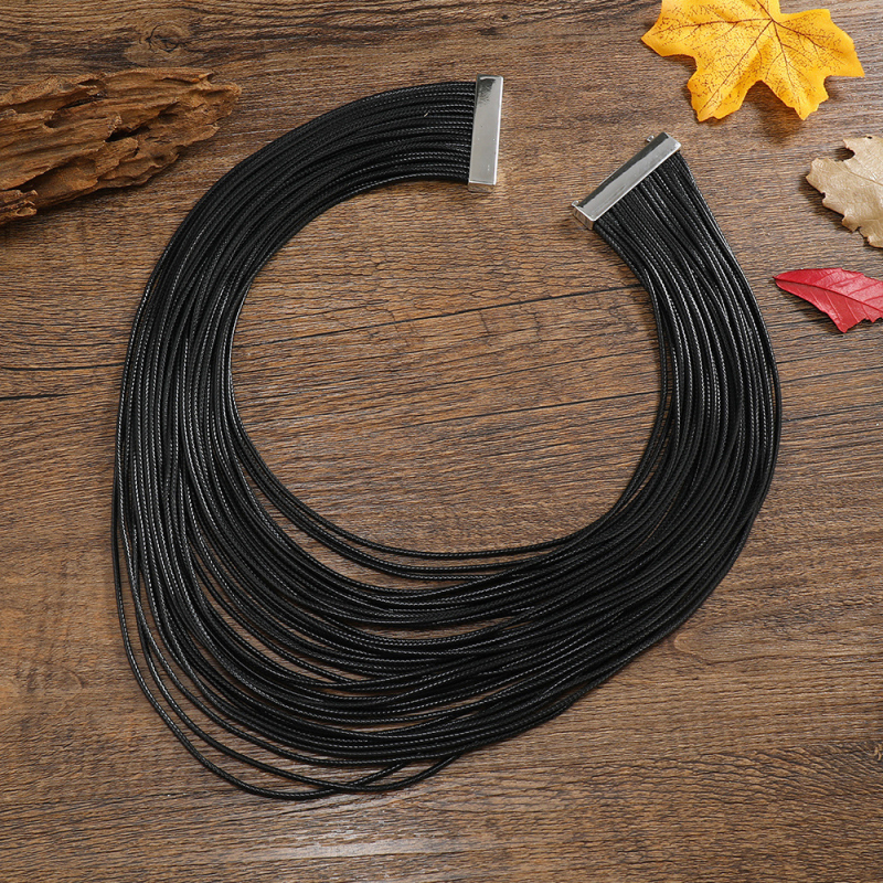 Colier din frânghie de piele multistrat, personalizat, exagerat, european și american, colier retro din frânghie de piele, producător de bijuterii en-gros