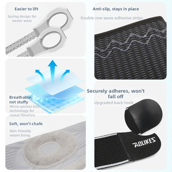 Αναβαθμισμένο λουρί σιλικόνης για επιγονατίδες, αθλητικά, μπάσκετ, ποδηλασία, τρέξιμο, υποστήριξη με ελατήριο, αναπνεύσιμο, αθλητικά, αντιολισθητική προστασία εξωτερικού χώρου