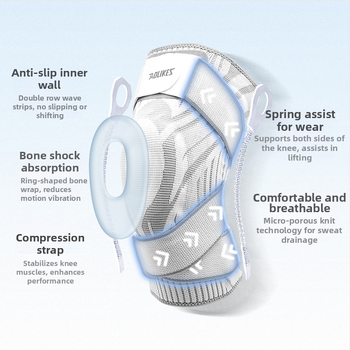 Αναβαθμισμένο λουρί σιλικόνης για επιγονατίδες, αθλητικά, μπάσκετ, ποδηλασία, τρέξιμο, υποστήριξη με ελατήριο, αναπνεύσιμο, αθλητικά, αντιολισθητική προστασία εξωτερικού χώρου