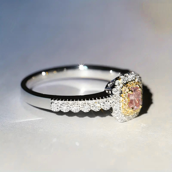temu διασυνοριακή πηγή TK εκρήξεις πριγκίπισσα τετράγωνο διαμαντένιο δαχτυλίδι βαριάς βιομηχανίας διπλής επίστρωσης χρώματος ροζ διαμαντένιο δαχτυλίδι γάμου με διαμάντια γυναικείο δαχτυλίδι με διαμάντια