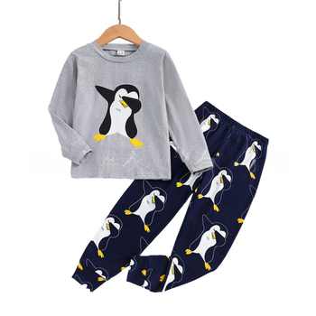 AliExpressi tarnija suured laste koomiksiga pingviiniga pikkade varrukatega topid komplekteeritud säärepüksid konditsioneeriga riided pidžaamad poiste ülikond