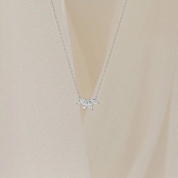 Colier cu frunze de nișă din argint sterlin S925, vânzare fierbinte transfrontalieră, stil rece, pentru femei, simplu și elegant, colier cu lanț de claviculă