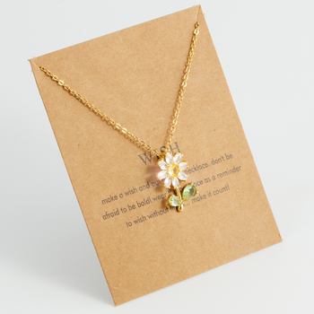 Γυναικείο κολιέ με διασταυρούμενη αλυσίδα από ανοξείδωτο ατσάλι με ηλιοτρόπιο και στρας