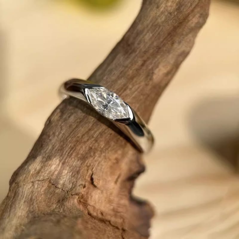 Популярният пръстен „Окото на Хор“ на Douyin, геометричен диамантен пръстен с циркон Normcore за двойки, затворен пръстен, висок външен вид