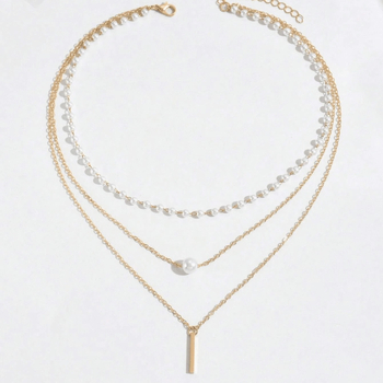 2024 Εξαγωγικό Διασυνοριακό Γεωμετρικό Μακρύ Κολιέ με Πολλαπλές Στρώσεις από Απομίμηση Μαργαριταριού με Χάντρες, Κομψό Απλό Κοσμήματα για Γυναίκες