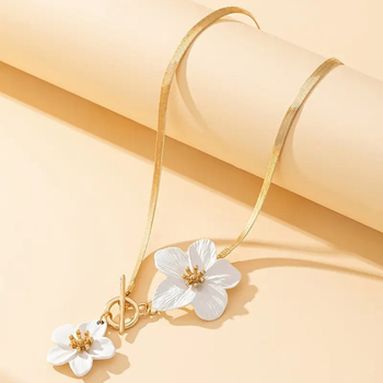 Διασυνοριακό Νέο Ζεστό Κομψό Λευκό Floral Εξαιρετικό Κολιέ μενταγιόν Γοητεία Κοσμήματα Διακοπών και Πάρτι Διακόσμηση Γυναικών