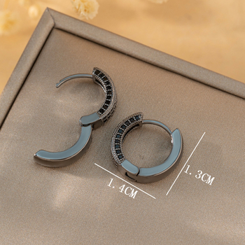 „Amazon wish“ karšto pardavimo prabangūs geometriniai vario inkrustuoti cirkonio auskarai, apvalūs temperamento universalūs auskarai, didmeninė prekyba auskarais