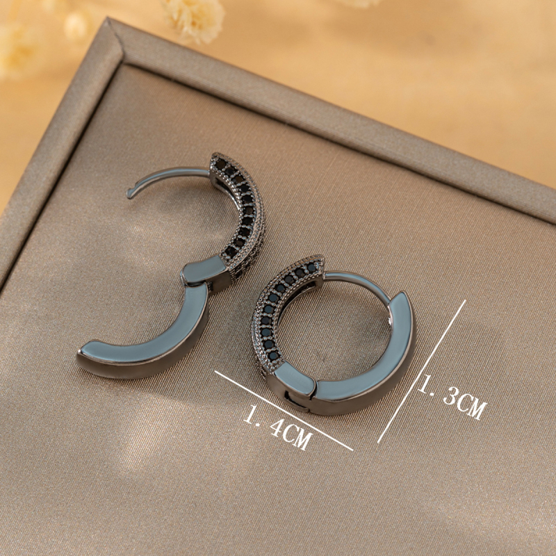 „Amazon wish“ karšto pardavimo prabangūs geometriniai vario inkrustuoti cirkonio auskarai, apvalūs temperamento universalūs auskarai, didmeninė prekyba auskarais