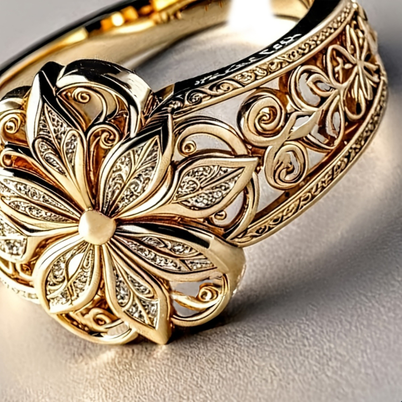 Piiriülene ja populaarne õõneslilleline disain, elegantne ja peen, sobib igapäevaseks kandmiseks ja peoaksessuaarideks, ainulaadse ja stiilse iseloomuga naistele.