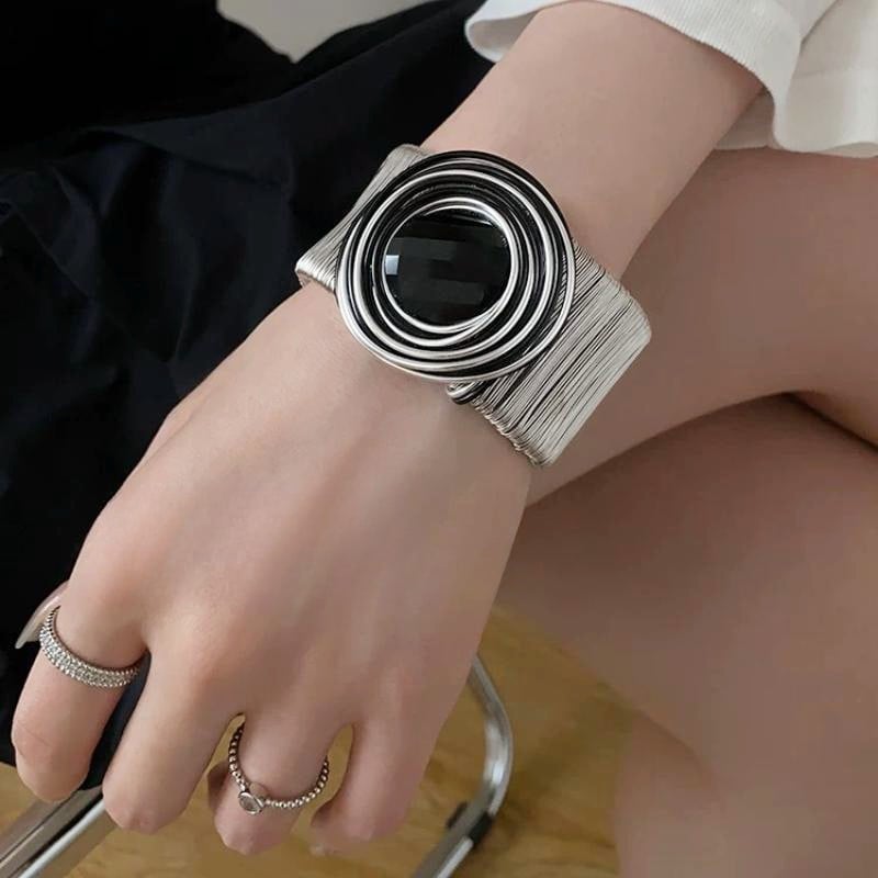Brățară elegantă de lux pentru femei, stil european și american, cu bobină și rană deschisă, design vestimentar, brățară elegantă, stil punk, bijuterii