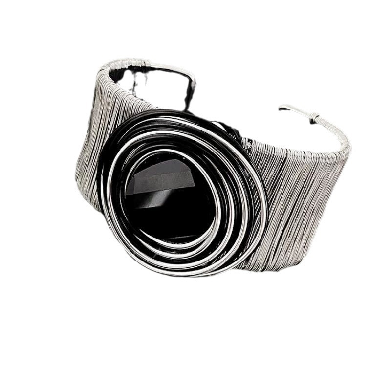 Eiropas un amerikāņu stila smagās rūpniecības spirāles brūces atvērta aproce sieviešu modes dizaina viegla, grezna, eleganta aproce pankroka rotaslietas