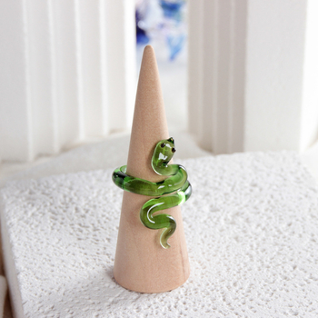 Zibo Γυαλί Κρυστάλλινο Δαχτυλίδι Ζωδιακό Φίδι Γυαλί Κοσμήματα Χειροτεχνία Δώρο Χειροποίητο Σχεδιασμός Αίσθηση Μικρό Διαδίκτυο Celebrant