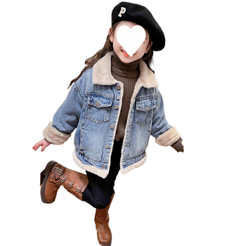 Φθινόπωρο και χειμώνας για κορίτσια, τζιν παλτό με επένδυση από φλις και πάχος 2023, νέα γυναικεία ζεστά ρούχα για μωρά, υψηλής ποιότητας ταξιδιωτικές εκρήξεις