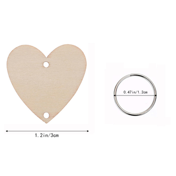 50 τεμάχια μίνι ξύλινη χειροτεχνία με τρύπα και κλιπ δαχτυλιδιού σπιτική χειροτεχνία γάμου και Χριστουγέννων για την ημέρα του Αγίου Βαλεντίνου