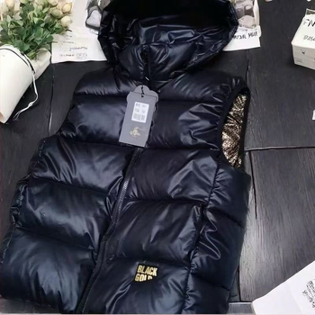 Νέο μαύρο χρυσό γιλέκο για παιδιά από πούπουλο βαμβάκι για αγόρια και κορίτσια, μεσαίου και μεγάλου μεγέθους, αφαιρούμενο γιλέκο για παιδιά