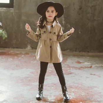 Djevojački proljetni kaput Dječji proljetni i jesenski kaput 2025. Korejski stil Strani stil Dječja odjeća srednje i velike veličine Djevojački top britanskog stila