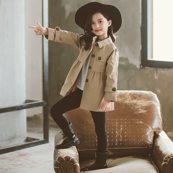 Djevojački proljetni kaput Dječji proljetni i jesenski kaput 2025. Korejski stil Strani stil Dječja odjeća srednje i velike veličine Djevojački top britanskog stila