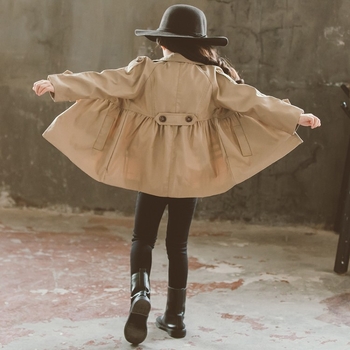 Djevojački proljetni kaput Dječji proljetni i jesenski kaput 2025. Korejski stil Strani stil Dječja odjeća srednje i velike veličine Djevojački top britanskog stila