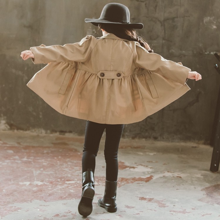 Djevojački proljetni kaput Dječji proljetni i jesenski kaput 2025. Korejski stil Strani stil Dječja odjeća srednje i velike veličine Djevojački top britanskog stila