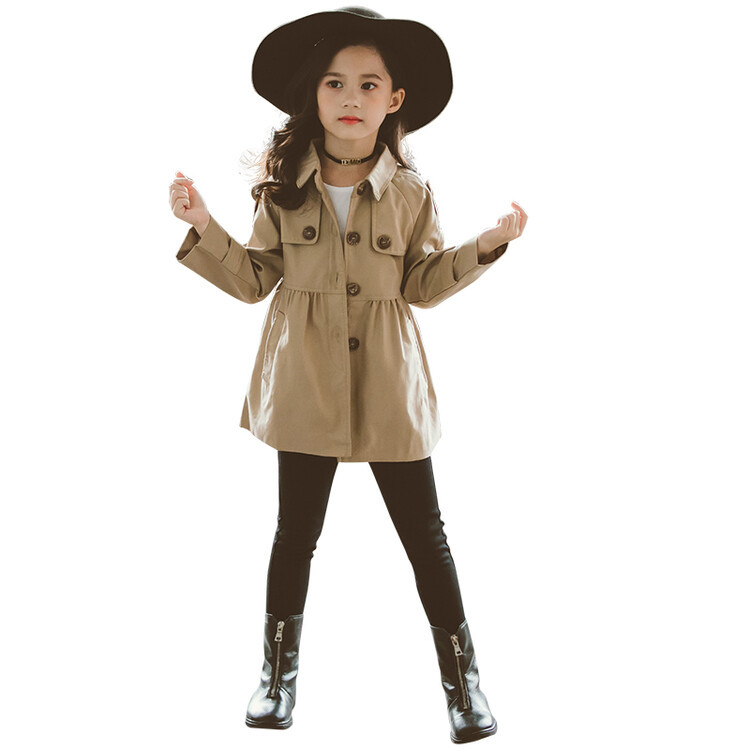 Djevojački proljetni kaput Dječji proljetni i jesenski kaput 2025. Korejski stil Strani stil Dječja odjeća srednje i velike veličine Djevojački top britanskog stila