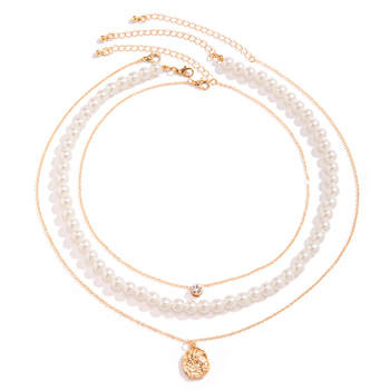 Σετ τριών τεμαχίων ανδρικών κοσμημάτων από ευρωπαϊκά και αμερικανικά κοσμήματα σε διασυνοριακό επίπεδο, με κολιέ από στερεοφωνικά διαμάντια και μαργαριτάρια, προσβάσιμη πολυτέλεια και ευέλικτα αξεσουάρ εξειδικευμένου σχεδιασμού