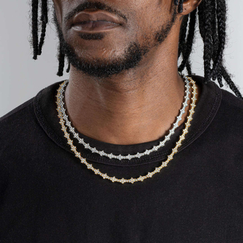 Διασυνοριακό, καυτό σε πωλήσεις, ασήμι S925, χρώμα D, Moissanite, ρόμβος, αλυσίδα τένις, μοντέρνα, μοντέρνα κολιέ χιπ χοπ