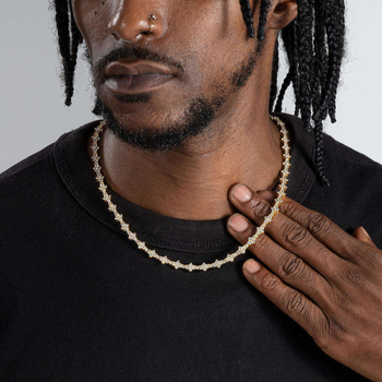 Διασυνοριακό, καυτό σε πωλήσεις, ασήμι S925, χρώμα D, Moissanite, ρόμβος, αλυσίδα τένις, μοντέρνα, μοντέρνα κολιέ χιπ χοπ