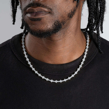 Διασυνοριακό, καυτό σε πωλήσεις, ασήμι S925, χρώμα D, Moissanite, ρόμβος, αλυσίδα τένις, μοντέρνα, μοντέρνα κολιέ χιπ χοπ