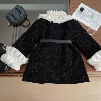 Παιδικό Φθινόπωρο και Χειμώνας 2024 Βαμβακερό Παλτό για Κορίτσια Νέα Άφιξη Κοριτσιών Μωρό Κορίτσι Λουλούδι Κάθετο Γιακά Πλαϊνό Βαμβακερό Πυκνό Μπλούζα Μοντέρνο