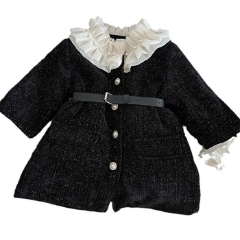 Παιδικό Φθινόπωρο και Χειμώνας 2024 Βαμβακερό Παλτό για Κορίτσια Νέα Άφιξη Κοριτσιών Μωρό Κορίτσι Λουλούδι Κάθετο Γιακά Πλαϊνό Βαμβακερό Πυκνό Μπλούζα Μοντέρνο