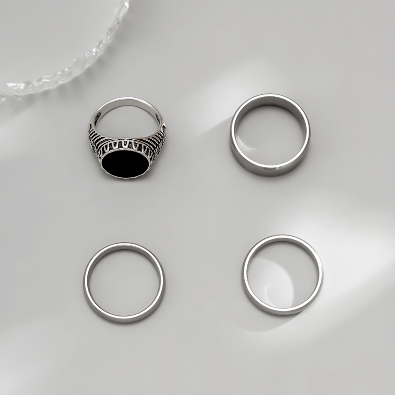 Inel simplu din oțel inoxidabil european și american, costum de personalitate la modă pentru bărbați, inel cu deget arătător cu picătură de ulei de înaltă calitate, brățară pentru bărbați