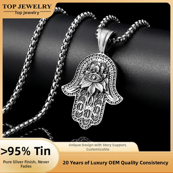 Prekogranična vruća prodaja ogrlice s privjeskom "Ruka Fatime Hamser" za europske i američke muškarce, pribor za zabavu za Noć vještica