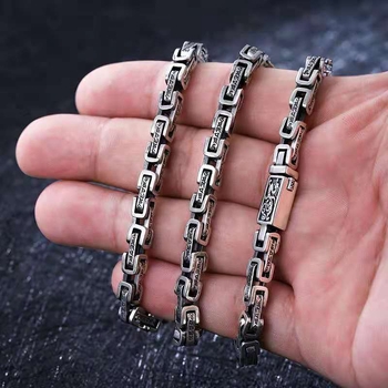 Κολιέ τετράγωνο δαχτυλίδι με σχέδιο δράκου και έξι χαρακτήρες, με σχέδιο δράκου, ανδρικό, μοντέρνο, κομψό, ρετρό, στυλ Κ