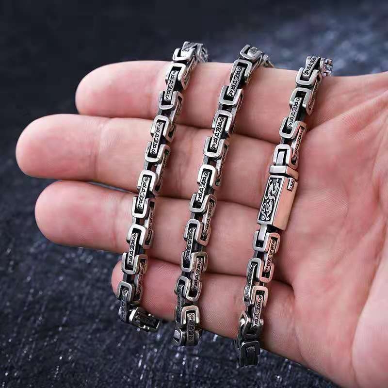 Pánsky módny štýlový štvorcový prsteň s dračím vzorom, štvorcový prsteň s mantrou, módny retro štýl v štýle K.
