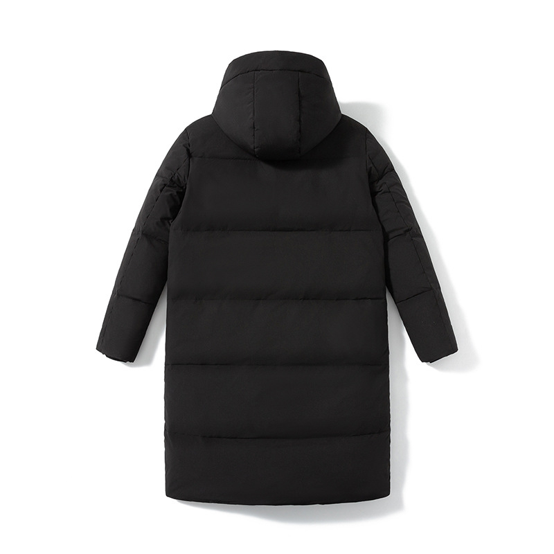 Modna jednobojna ležerna jakna s kapuljačom srednje duljine s velikim džepom za muškarce i žene, zimska bijela pačja perjanica, topla kosa