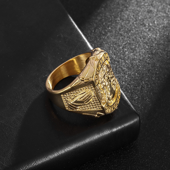 Ευρωπαϊκό και αμερικανικό διασυνοριακό νέο δαχτυλίδι τιτανίου-ατσαλιού σε στιλ χιπ χοπ, επιχρυσωμένο με YS πορτρέτο, θρησκευτική πίστη, γράμμα προσευχής, ανδρικό δαχτυλίδι