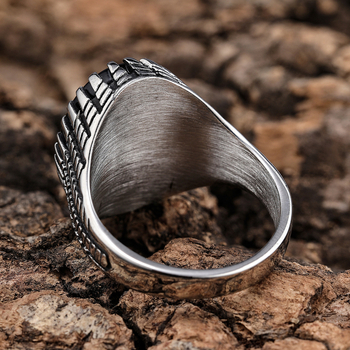 Διασυνοριακό δαχτυλίδι με πολύτιμους λίθους, κατασκευασμένο από ανοξείδωτο ατσάλι, ανθεκτικό στη σκουριά, υψηλής ποιότητας κοσμήματα μόδας, χονδρικής πώλησης ρετρό