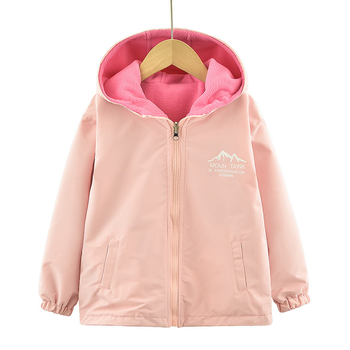 Παιδικό παλτό για κορίτσια με επένδυση φλις, ανοιξιάτικο, 2025, νέο στυλ, μεσαίου και μεγάλου μεγέθους, αντιανεμικό, διπλής όψης, παιδικά ρουστίκ ρούχα, μοντέρνα, μεσαίου και μεγάλου μεγέθους μπλουζάκια, άνοιξη-φθινόπωρο και χειμώνα