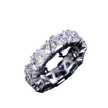 Piiriülene eBay kuummüügis käevõru sõrmus loominguline isikupärastatud moodne kerge luksuslik teemant ühe reaga kolmnurkne tsirkoonsõrmus